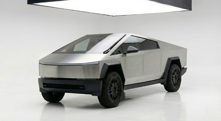 Tesla Cybertruck Off-Grid mit Starlink und Campingausrüstung für Abenteuer Roadtrips