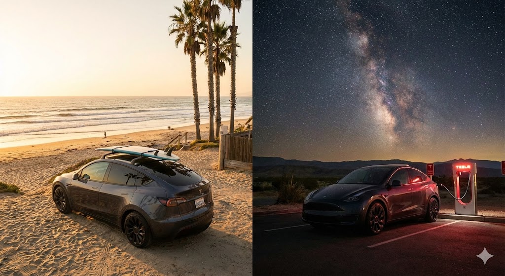 San Diego Surf und Desert Escapade - Tesla Camping Anza-Borrego und Palm Springs