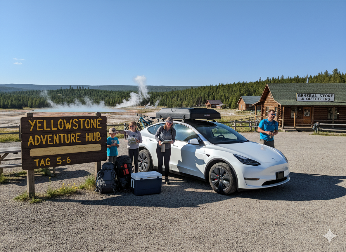Rocky Mountain Roadtrip - Tesla Camping Yellowstone Nationalpark und Grand Teton